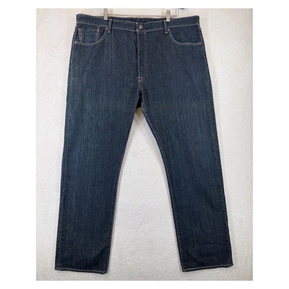 Levis 501 Original Fit Jeans Mens 42x32 Dark Wash Indigo Denim 00501-0536